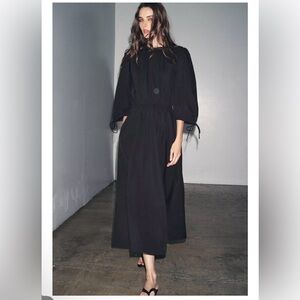 ZARA ZW COLLECTION RUCHED POPLIN DRESS